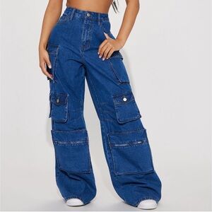 PETITE Fashion Nova Lily High Rise Cargo Jeans